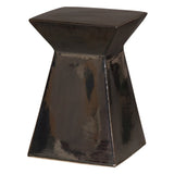 18 in. Upright Ceramic Outdoor Garden Stool Side Table-Outdoor Stools-Emissary-Metallic-LOOMLAN