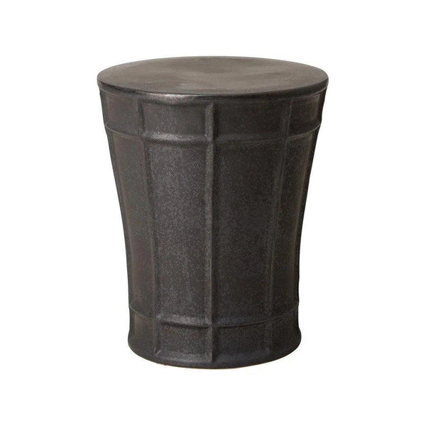 18 in. Varro Ceramic Garden Stool-Garden Stools-Emissary-Gunmetal-LOOMLAN