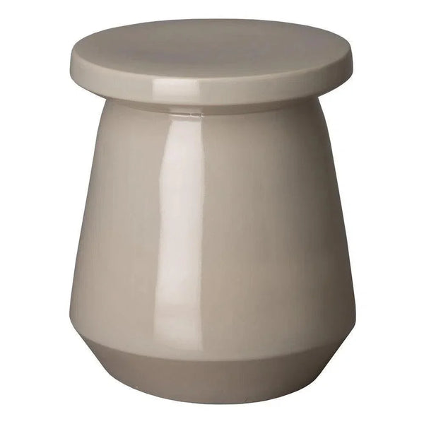 18 in. Vic Ceramic Outdoor Garden Stool-Garden Stools-Emissary-Gray-LOOMLAN