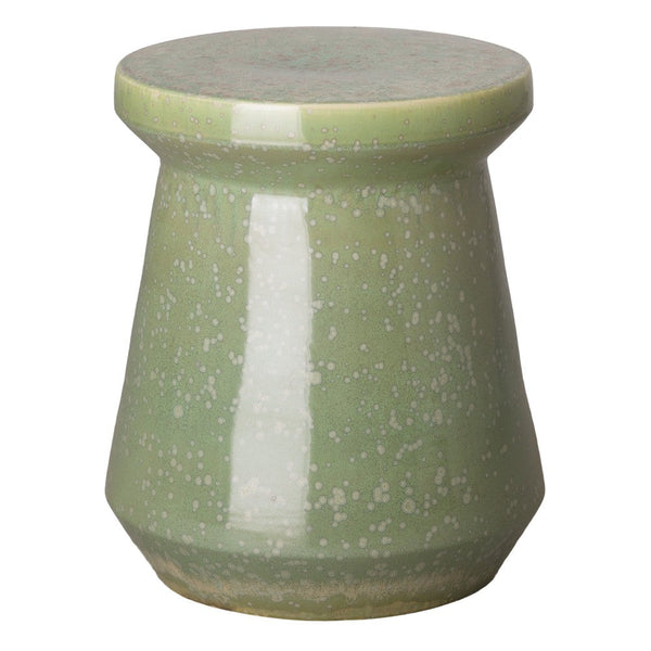 18 in. Vic Ceramic Garden Stool Side Table Outdoor-Outdoor Stools-Emissary-Green Speckle-LOOMLAN