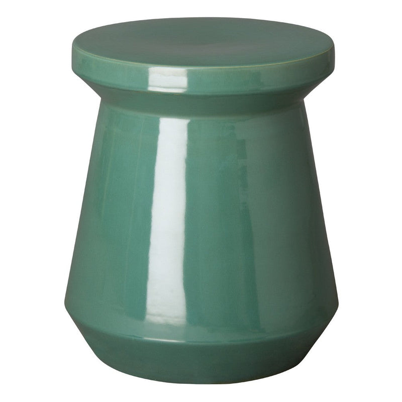 18 in. Vic Ceramic Garden Stool Side Table Outdoor-Outdoor Stools-Emissary-Teal-LOOMLAN