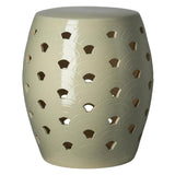 18 in. Wave Ceramic Outdoor Garden Stool