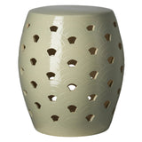 18 in. Wave Ceramic Garden Stool Side Table Outdoor-Outdoor Stools-Emissary-Caper Gray-LOOMLAN