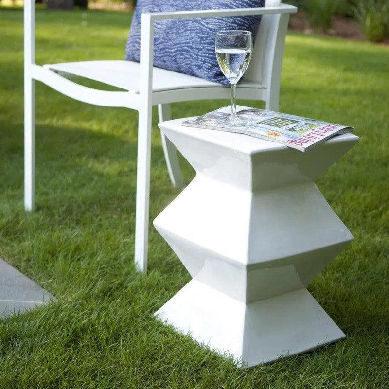 18 in. Zigzag Outdoor Decorative Garden Stool