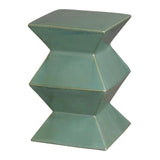 18 in. Zigzag Outdoor Decorative Garden Stool