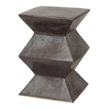 18 in. Zigzag Outdoor Decorative Garden Stool