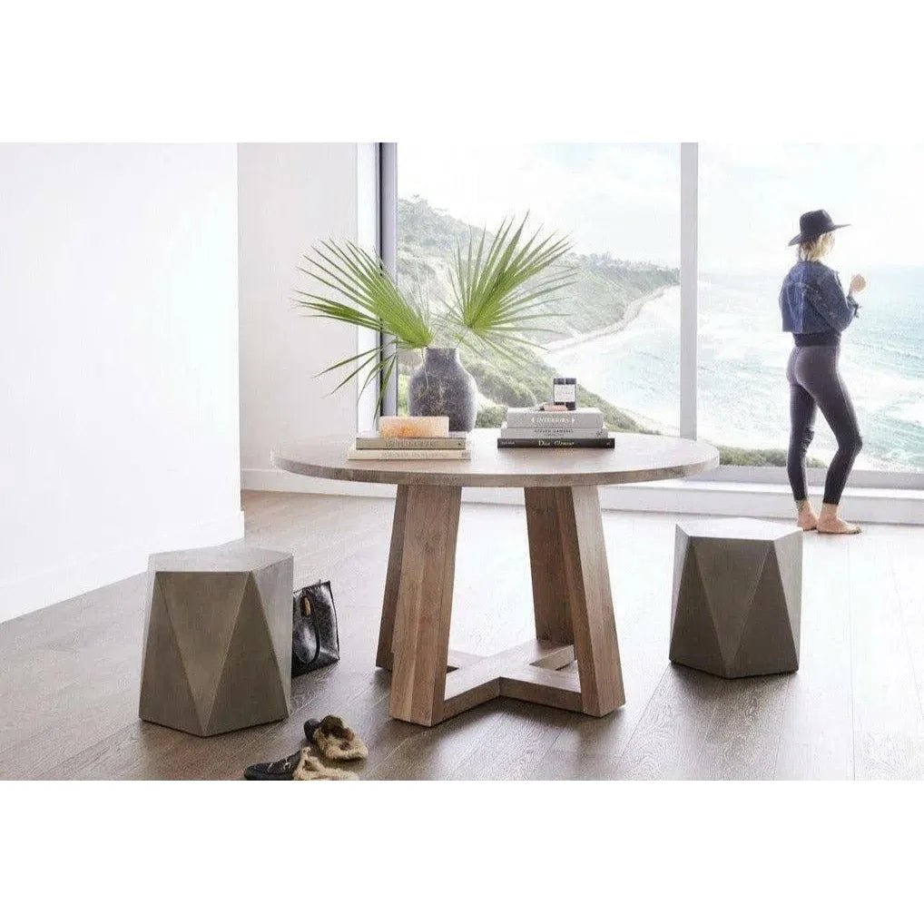 18 Inch Outdoor Stool Grey Contemporary - LOOMLAN - Moe's Home - Garden Stools