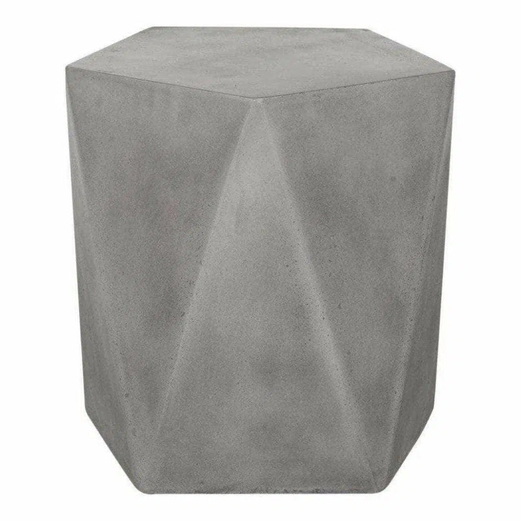 18 Inch Outdoor Stool Grey Contemporary - LOOMLAN - Moe's Home - Garden Stools