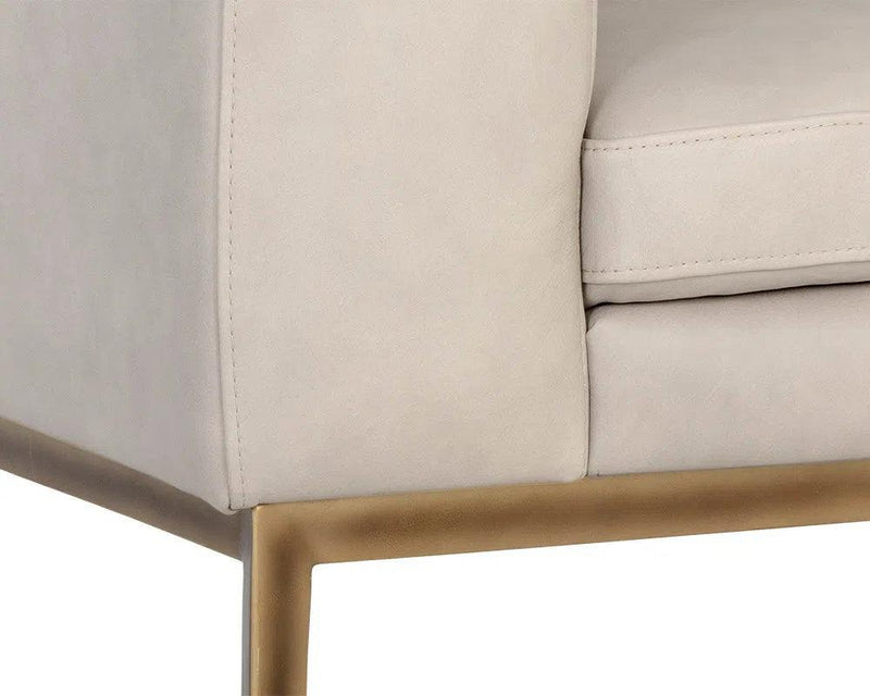 Burr Leather Upholstered Armchair