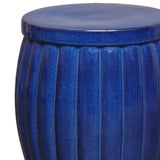 18.5 in. Fluted Ceramic Outdoor Garden Stool