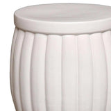 18.5 in. Fluted Ceramic Outdoor Garden Stool