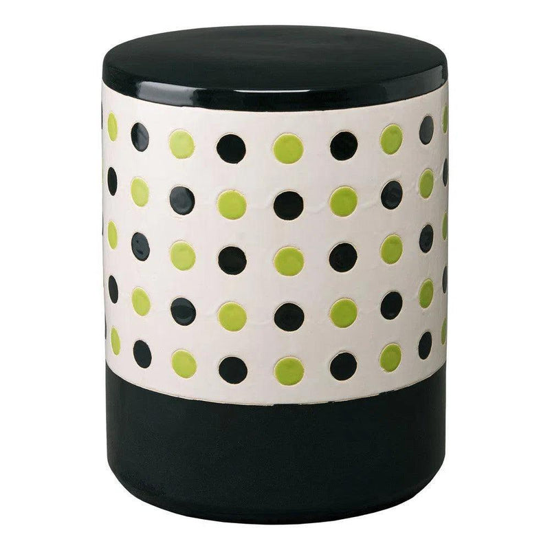 18.5 in. Polka Dot Ceramic Outdoor Garden Stool