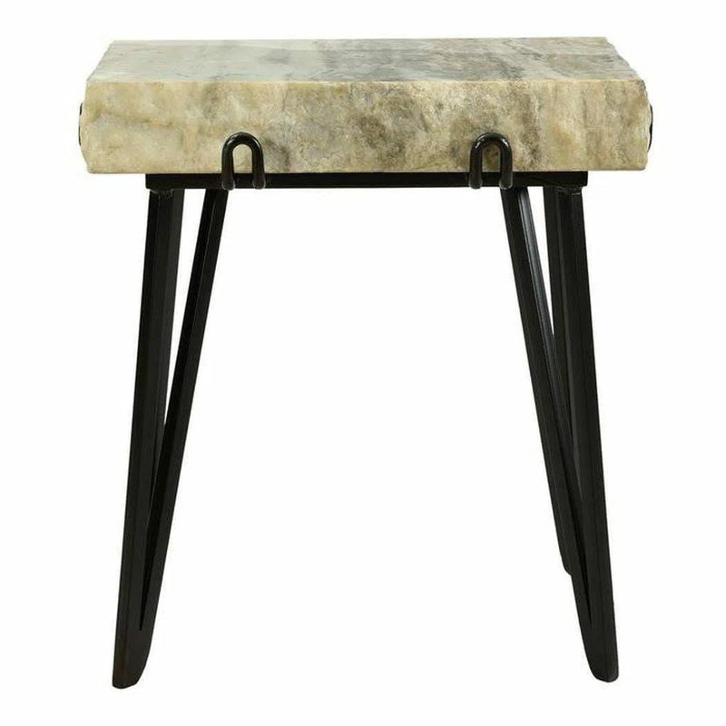 19 Inch Accent Table Sand Brown Contemporary Side Tables LOOMLAN By Moe's Home