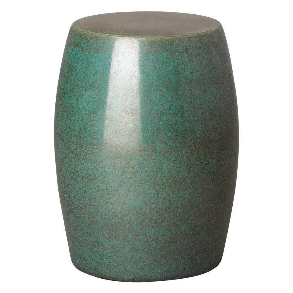 19 in. Smooth Round Ceramic Outdoor Garden Stool - LOOMLAN - Emissary - Garden Stools