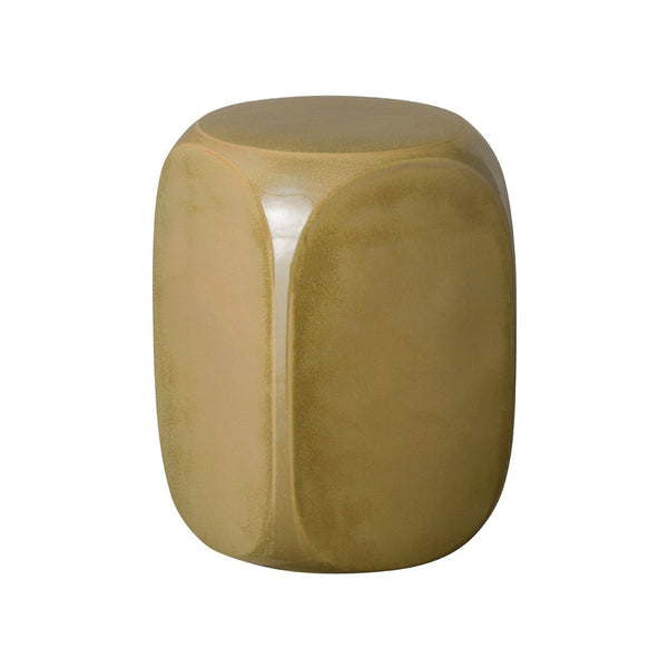 19 in. Dice Ceramic Garden Stool Side Table Outdoor-Outdoor Stools-Emissary-Yellows-LOOMLAN