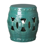 19 in. Eternity Ceramic Outdoor Garden Stool