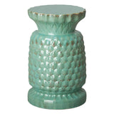 19 in. Large Pineapple Ceramic Outdoor Garden Stool