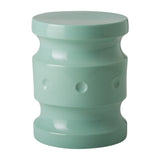 19 in. Spindle Outdoor Decorative Garden Stool-Outdoor Stools-Emissary-Light Teal-LOOMLAN