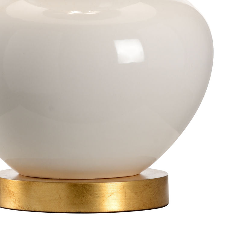 Gourd Ceramic With Antique Gold Accent Base Table Lamp