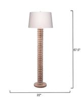 Abacus Mango Wood Floor Lamp With Linen Shade