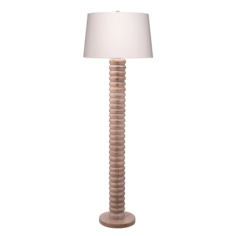 Abacus Mango Wood Floor Lamp With Linen Shade