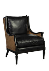 Tova Leather Upholstered Black Occasional Chair