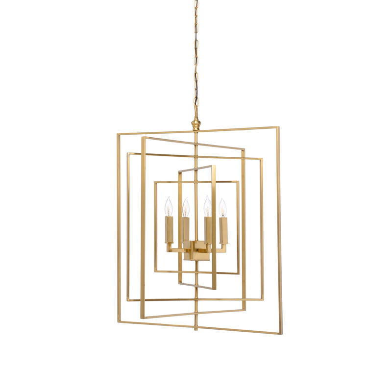 Cube Modern Iron And Brass Made Chandelier