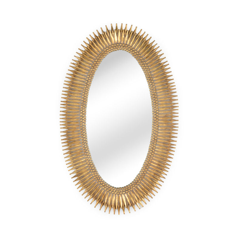 Lucius Oval Shaped Wall Mirror-Wall Mirrors-Wildwood-Gold-LOOMLAN