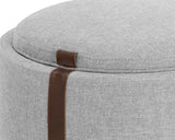 Borelli Leather Upholstered Round Storage Ottoman