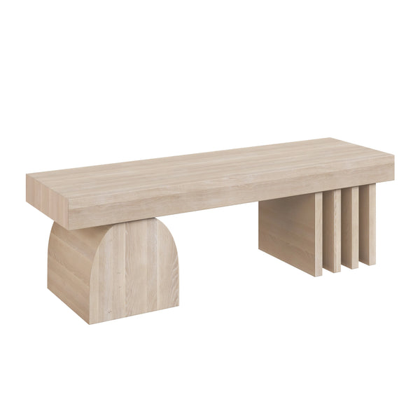 Contemporary Cadence Bench Solid Oak Light Wash Finish