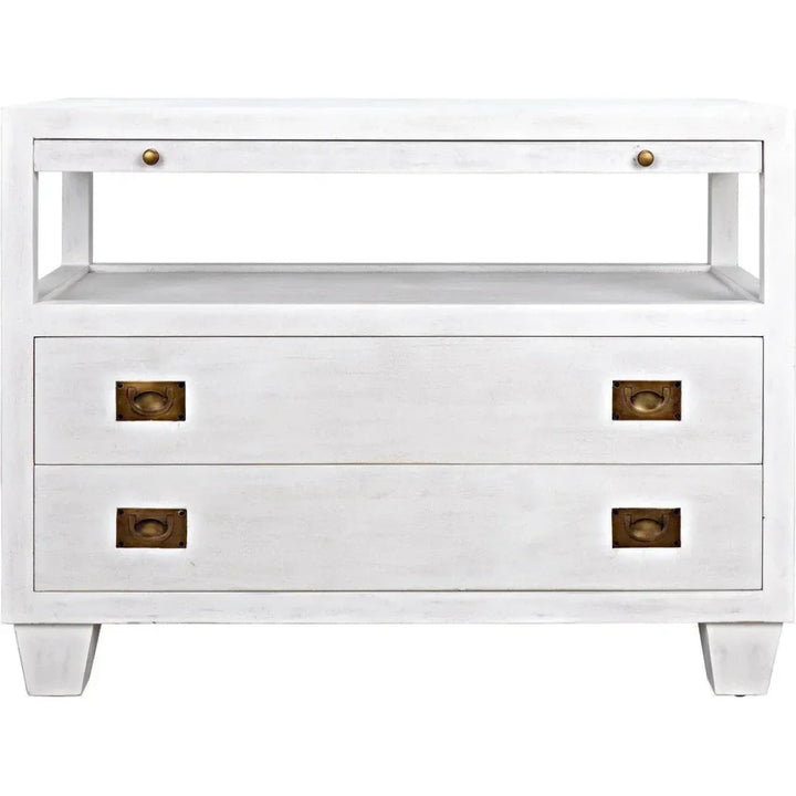 2 - Drawer Wood Rectangle Side Table Sliding Tray - LOOMLAN - Noir - Side Tables