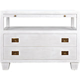 2-Drawer Wood Rectangle Side Table Sliding Tray