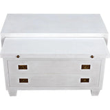 2-Drawer Wood Rectangle Side Table Sliding Tray