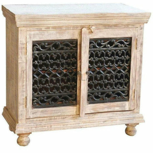 2 Iron Lace Doors Accent Cabinet