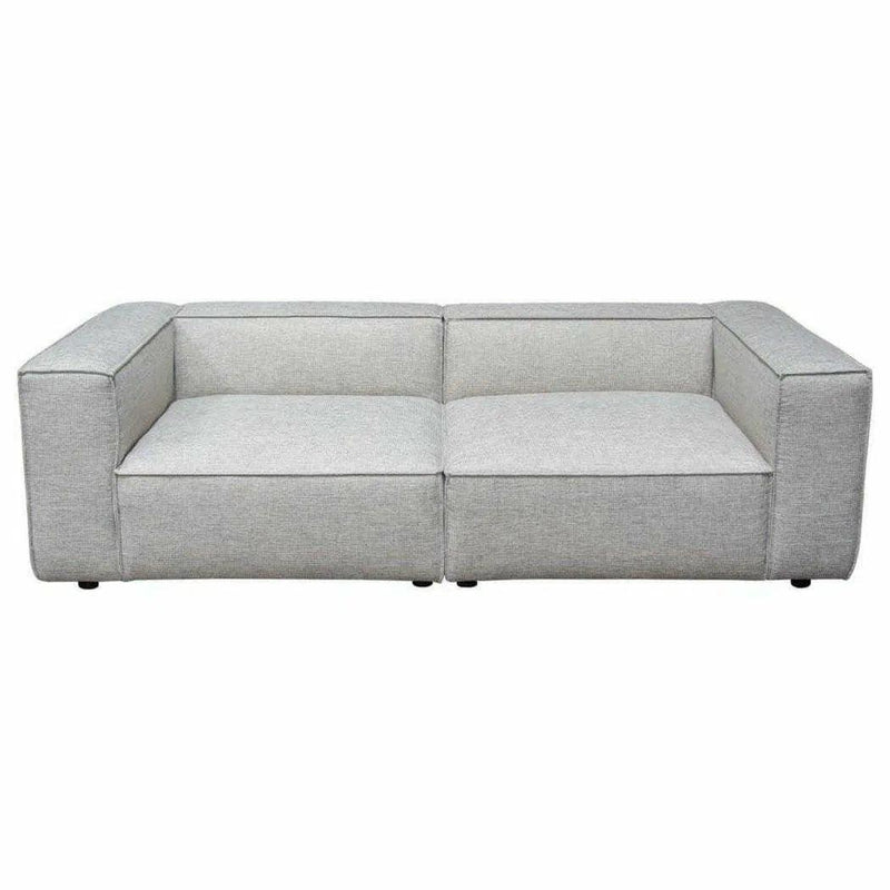 2 PC Set Beige Low Back Modular Sofa in Barley