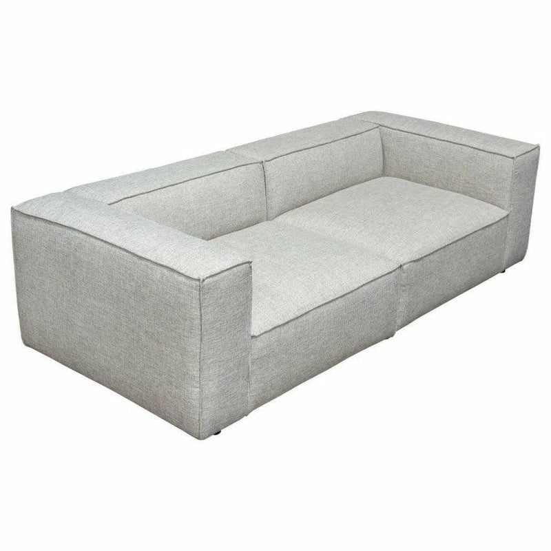 2 PC Set Beige Low Back Modular Sofa in Barley