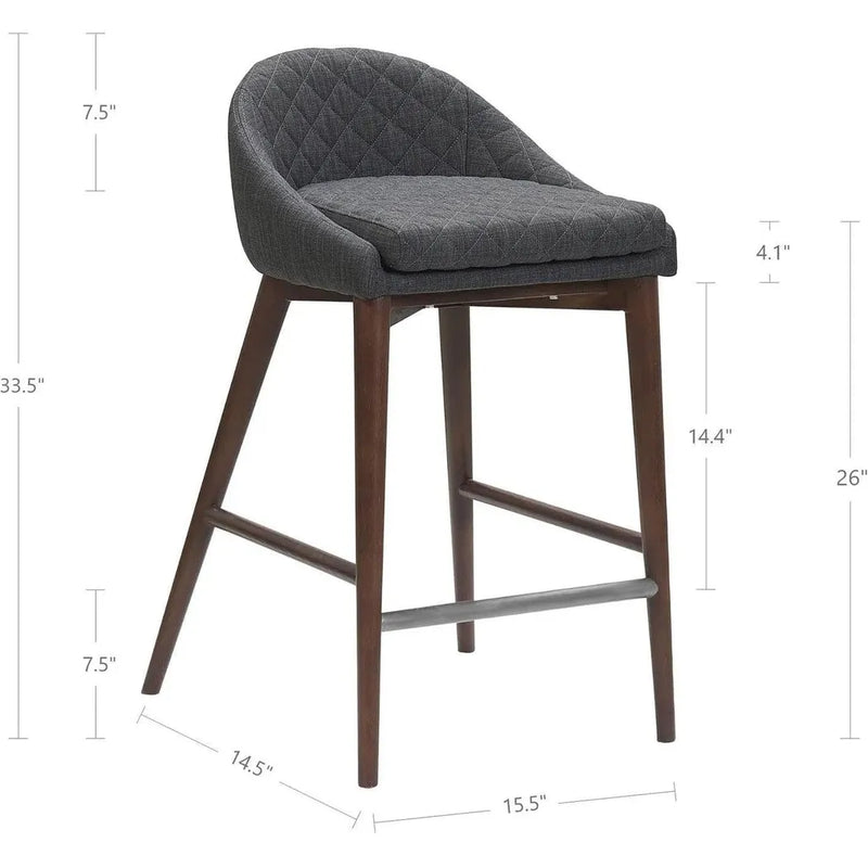 2 PC Set Grey Seat Armless Counter Stool