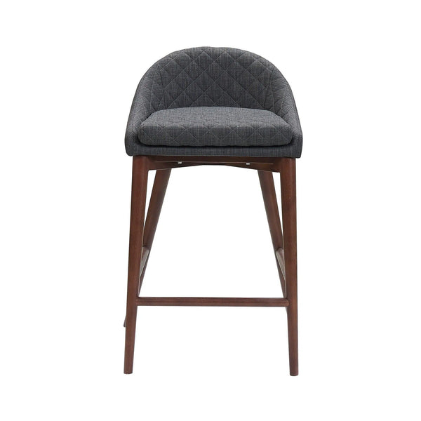 2 PC Set Grey Tufted Upholstered Seat Armless Counter Height Stool Counter Stools LOOMLAN By LHIMPORTS