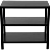 2 Shelf Wood Black Rectangle Side Table