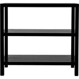 2 Shelf Wood Black Rectangle Side Table