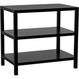 2 Shelf Wood Black Rectangle Side Table