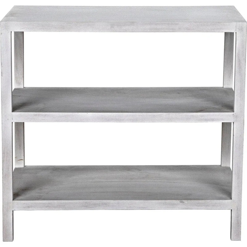 2 Shelf Wood White Rectangle Side Table, White