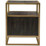 2 - Door End Table in Dark Brown With Gold Metal Frame - LOOMLAN - Diamond Sofa - Nightstands