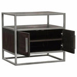 2 - Door End Table in Dark Brown With Silver Metal Frame - LOOMLAN - Diamond Sofa - Nightstands