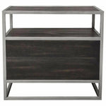 2 - Door End Table in Dark Brown With Silver Metal Frame - LOOMLAN - Diamond Sofa - Nightstands