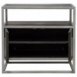 2 - Door End Table in Dark Brown With Silver Metal Frame - LOOMLAN - Diamond Sofa - Nightstands