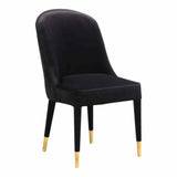 20 Inch Dining Chair Black (Set Of 2) Black Contemporary Dining Chairs LOOMLAN By Moe's Home