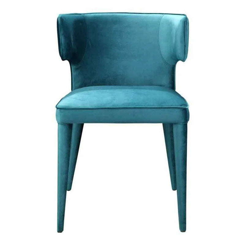 20 Inch Dining Chair Teal Blue Art Deco Dining Chairs LOOMLAN By Moe's Home