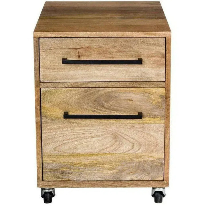 20 Inch Mobile Pedestal Natural Scandinavian - LOOMLAN - Moe's Home - Side Tables