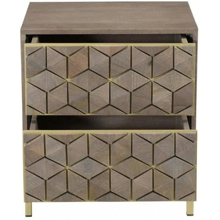 20 Inch Nightstand Grey Art Deco - LOOMLAN - Moe's Home - Nightstands